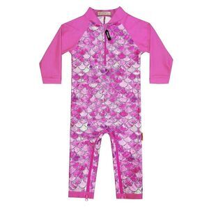 Pink Mermaid Long Sleeve, Long Pants Swimsuit 3T
